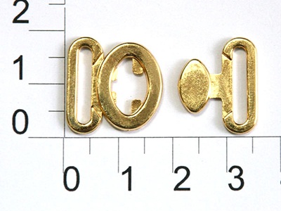 Застежки металл для купальников 038R золото 15мм (упаковка 100 штук)0