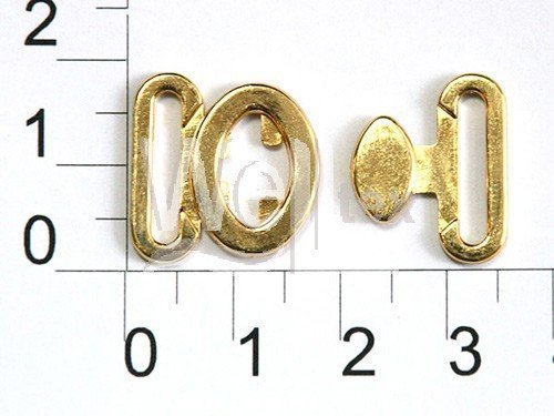 Застежки металл для купальников 038R золото 15мм (упаковка 100 штук)1