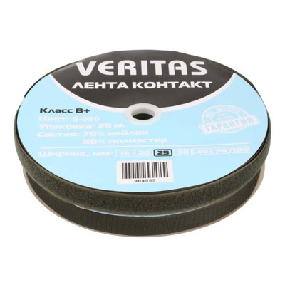 Лента контакт цв хаки темный 25мм (боб 25м) S-080 B ПЛЮС Veritas (3)